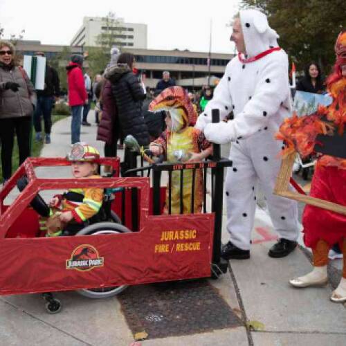 Engineering students help build costumes for children at Mary Free Bed hospital